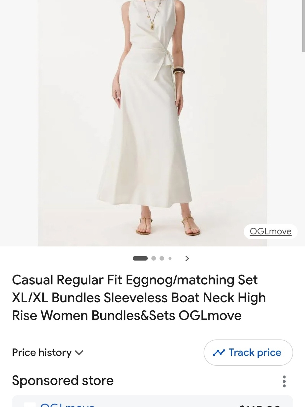 OGL Cream Maxi Skirt with Side Tie